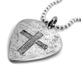 Guitar Pick with Cross, Petwer, Ball Chain