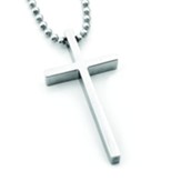 Cross Ball Chain Necklace, Small, Silver, 30