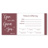 Give (Luke 6:38) Offering Envelopes, 100