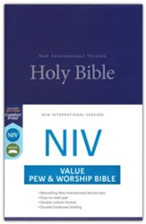 NIV Value Pew and Worship Bible--hardcover, blue