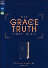 NIV Grace and Truth Study Bible, Comfort Print--soft leather-look, navy