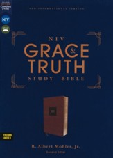 NIV Grace and Truth Study Bible, Comfort Print--soft leather-look, brown (indexed)