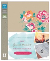 NIV Journal the Word Bible for Teen Girls Gold Floral,