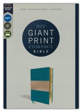 NIV Giant-Print Compact Bible, Comfort Print--soft leather-look, teal (red letter) - Slightly Imperfect