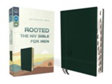 Rooted: The NIV Bible for Men, Comfort Print--soft leather- look, green (indexed) - Imperfectly Imprinted Bibles