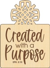 Created With A Purpose, Wood Magnet