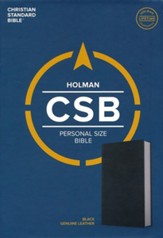 CSB Personal-Size Bible--genuine leather, black - Slightly Imperfect