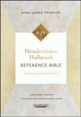 Hendrickson Hallmark Reference Bible, KJV, Large Print, Deluxe Hand Bound, Top Grain Goatskin Leather, Black