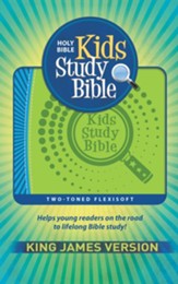 KJV Kids Study Bible Soft leather-look, blue/green  - Imperfectly Imprinted Bibles