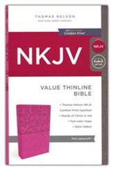 NKJV Value Thinline Bible, Imitation Leather, Pink