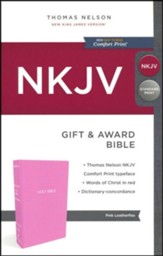 NKJV Gift and Award Bible, Pink  - Slightly Imperfect