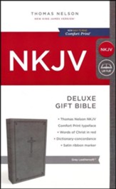 NKJV Deluxe Gift Bible, Gray  - Imperfectly Imprinted Bibles