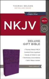 NKJV Deluxe Gift Bible, Purple