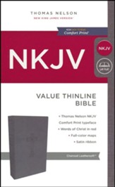 NKJV Value Thinline Bible, Imitation Leather, Charcoal