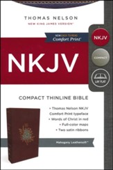 NKJV Compact Thinline Bible, Imitation Leather, Burgundy