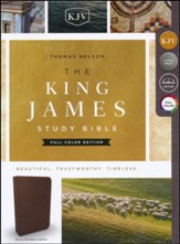 KJV Study Bible Full-Color Edition, Bonded Leather, Brown - Slightly Imperfect