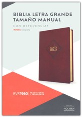 RVR 1960 Biblia letra grande tam. manual, cafe, piel fabricada (Hand Size Giant Print Bible, Brown)