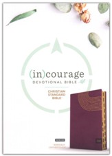 CSB (in)courage Devotional Bible--soft leather-look, bordeaux (indexed)
