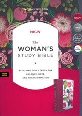 The NKJV Woman's Study Bible, Hardcover Pink Foral Full  Color, Indexed  - Slightly Imperfect