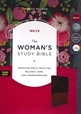 The NKJV Woman's Study Bible, Imitation Leather Brown/Burgundy, Full-Color, Indexed - Slightly Imperfect