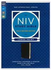 NIV Large-Print Study Bible, Fully Revised Edition, Comfort Print--bonded leather, black (red letter)