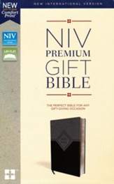 NIV, Premium Gift Bible, Leathersoft, Black and Gray, Comfort Print - Imperfectly Imprinted Bibles
