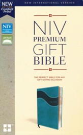 NIV, Premium Gift Bible, Leathersoft, Blue, Comfort Print - Imperfectly Imprinted Bibles