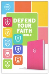 CSB Defend Your Faith Bible: The Apologetics Bible for Kids, Soft imitation leather, pink