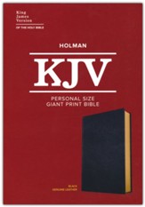 KJV Personal Size Giant Print Bible,  Black Genuine Leather
