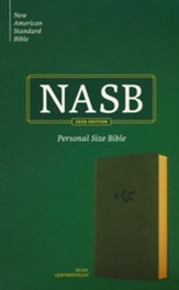 NASB Personal Size Bible, Olive  LeatherTouch