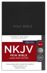 NKJV, Pew Bible, Large Print,  Hardcover, Black - Slightly Imperfect