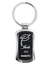 Personalized, Jeremiah 29:11 Graduation Keyring, Black