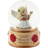 May Your Christmas Blossom With Peace And Happiness Musical Snow Globe, by Precious Moments