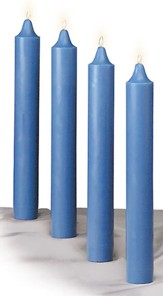 Advent Candle Set for Church, 12 x 1.5 Inches, 4 Blue, Long Burning
