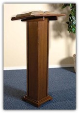 Square Base Lectern, Hardwood Maple with Walnut finish