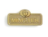Minister Badge with Cross, Brass