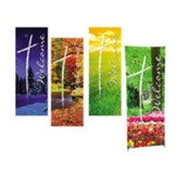 Welcome Seasons X-Stand Banners, Set of 4 (23 inch x 63 inch)