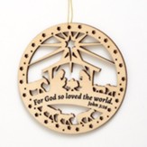 John 3:16 Laser Cut Wooden Ornament