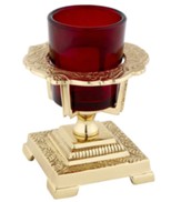 Votive Holder with Ruby Glass