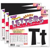 Ready Letter 4In Playful Black Uppercase & Lowercase 3 Pk