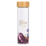My Grace Is Sufficient Glass Water Bottle, With Sleeve