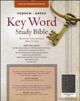 ESV-Hebrew-Greek Key Word Study Bible, bonded leather, black-index - Imperfectly Imprinted Bibles