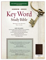 NASB Hebrew-Greek Key Word Study Bible--genuine goatskin leather, brown - Imperfectly Imprinted Bibles