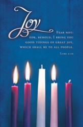 Joy Advent Candles (Luke 2:10, KJV) Bulletins, 100