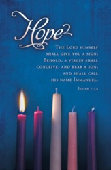 Hope Advent Candles (Isaiah 7:14, KJV) Bulletins, 100