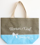 Woman of God Purse-Style Jute Tote Bag