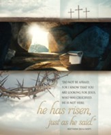 He Has Risen (Matthew 28:5-6, NIV) Large Bulletins, 100