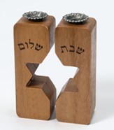 Wood Shabbat Candle Holders