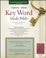 NASB Hebrew-Greek Key Word Study Bible, genuine leather, burgundy-indexed - Imperfectly Imprinted Bibles