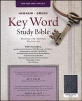 NKJV Hebrew-Greek Key Word Study Bible, Genuine Leather Black with thumb index